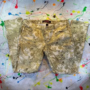 Gold Paisley Print Jeans 🌼🌻🌝